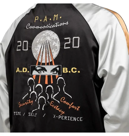 P.A.M. Team Work Reversible Satin Jacket (Schwarz / Grau)