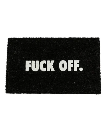 Raised by Wolves Fuck Off Coco Mat (Schwarz)