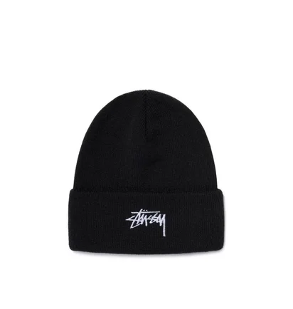 Stüssy Stock Cuff Beanie (Schwarz)