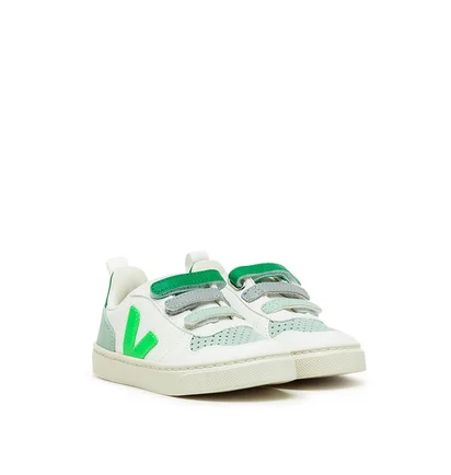 Veja Kids V-10 Velcro Chromefree (Weiß / Grün)
