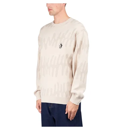 by Parra Static Stalker Knitted Pullover (Beige)
