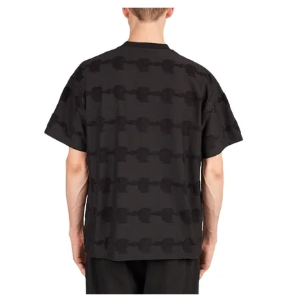 Brain Dead Lightning Head Textured Stripe T-Shirt (Schwarz)