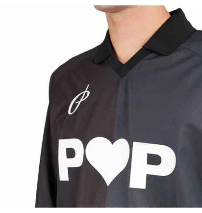 Pop Trading Company Striped Sportif Longsleeve Shirt (Schwarz)