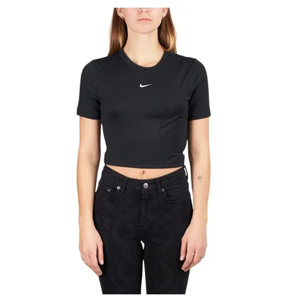 Nike W NSW ESSNTL TEE SLIM CRP (Schwarz)
