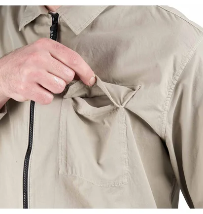 C.P. Company Organic Gabardine Full Zip Overshirt (Beige)