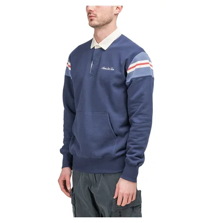 Aimé Leon Dore Ribbed Shoulder Rugby Shirt (Navy)