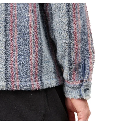 Stüssy Stripe Sherpa Shirt (Blau)