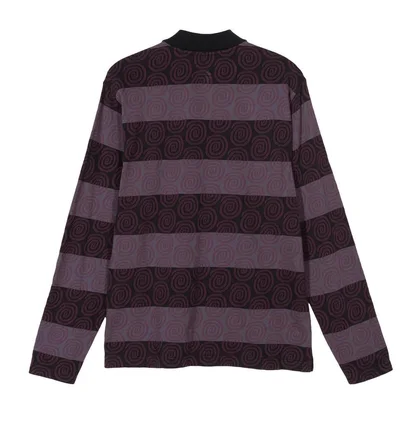 Stüssy Swirl Stripe Polo (Lila / Schwarz)