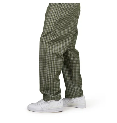 Obey Fubar Pleated Plaid Cord Pant (Grün / Grau)