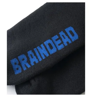 Brain Dead Striped Logo Socks (Schwarz / Blau / Orange)