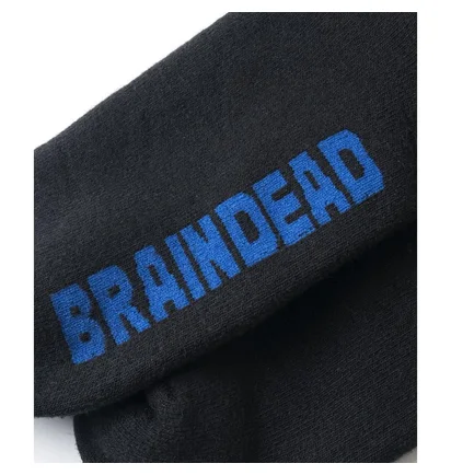 Brain Dead Striped Logo Socks (Schwarz / Blau / Orange)