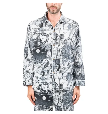 Brain Dead Wild Things Pajama Top (Schwarz / Weiß)