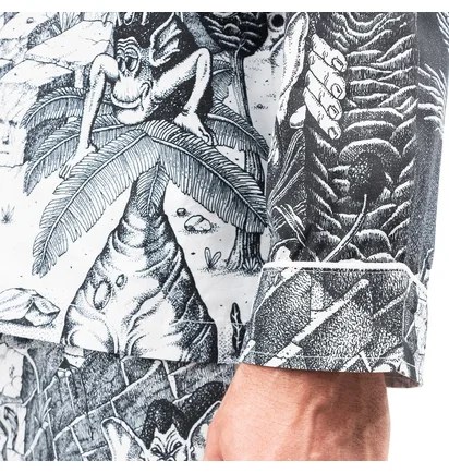 Brain Dead Wild Things Pajama Top (Schwarz / Weiß)