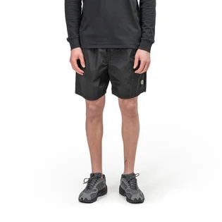 Stone Island Nylon Metal Patch Logo Swim Shorts (Schwarz)