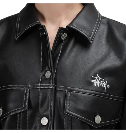 Stüssy WMNS PU Trucker Dress (Schwarz)