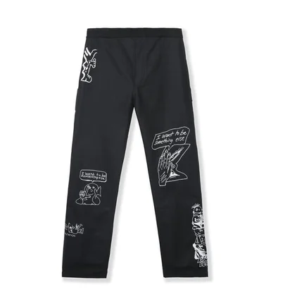 Brain Dead Printed Canvas Carpenter Pant (Schwarz)