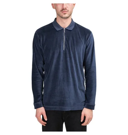 Edwin Key Polo LS Plush (Blau)