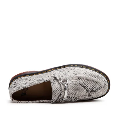 Dr. Martens Adrian Snaffle Python Print Suede Loafers (Beige)