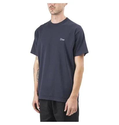 Dime Classic Logo Embroidered T-Shirt (Navy)