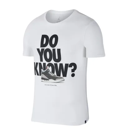 Nike Air Jordan AJ 3 'Do you know' T-Shirt (Weiß / Schwarz)