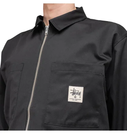 Stüssy Zip Up Work Shirt (Schwarz)
