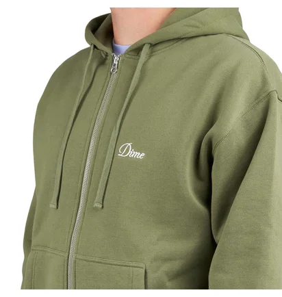 Dime Cursive Zip Hoodie (Grün)