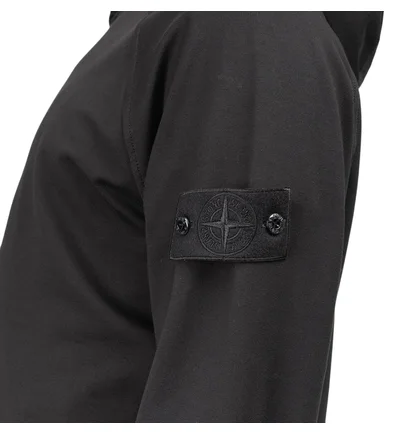 Stone Island Ghost Piece Cotton Stretch Fleece Hoodie (Schwarz)