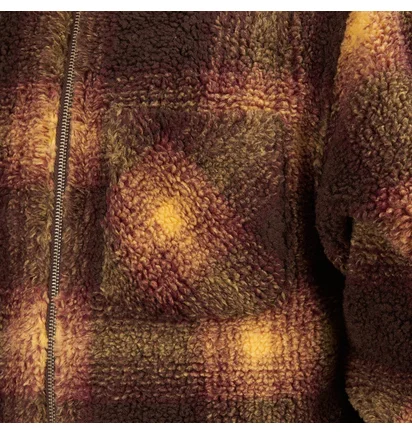 Stüssy Shadow Plaid Sherpa Zip Shirt (Braun)