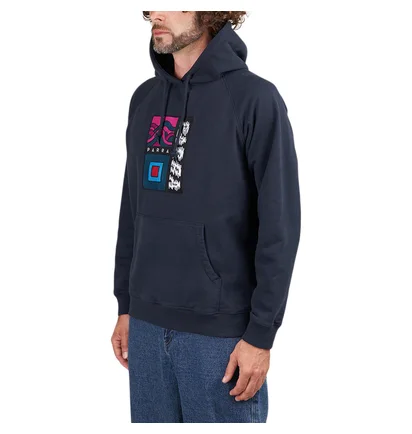 by Parra Wave Block Tremors Hooded Sweatshirt (Navy)