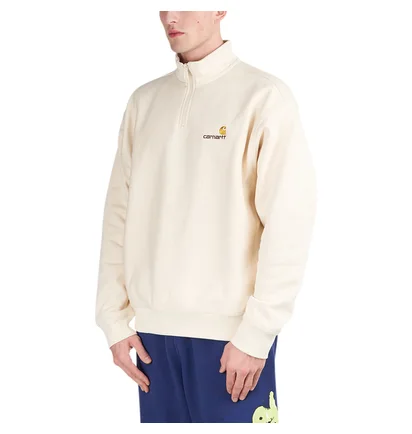 Carhartt WIP Half Zip American Script Sweatshirt (Beige)