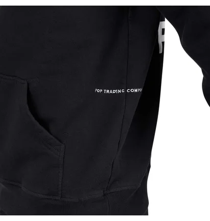 Pop Trading Company Logo Hooded Sweat (Schwarz / Weiss)