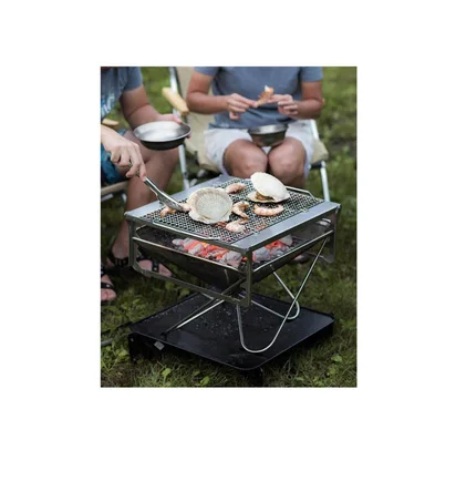 Snow Peak Takibi Fire and Grill 'Pack & Carry Starter Kit' (Silber)
