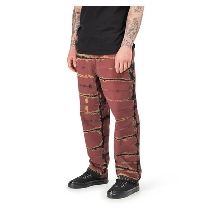 Stüssy Rip Dye Beach Pant (Rot / Schwarz)
