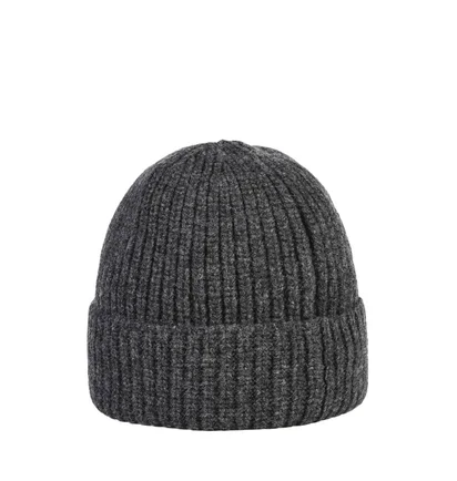 Stone Island Ribbed Beanie (Dunkelgrau)