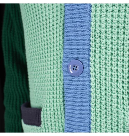 Aimé Leon Dore Pop Color Blocked Cardigan (Grün)