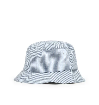 Edmmond Studios Seersucker Bucket Hat (Blau / Weiss)