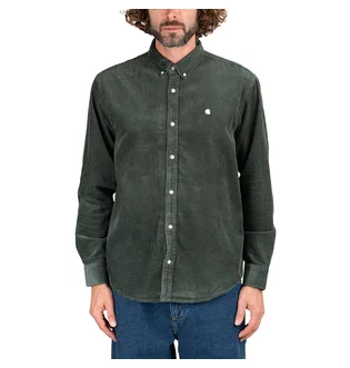 Carhartt WIP Madison Longsleeve Cord Shirt (Grau / Grün)