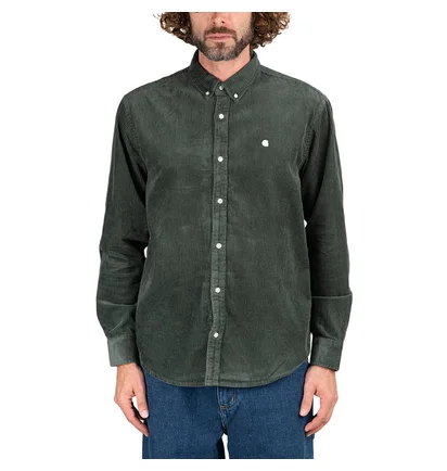 Carhartt WIP Madison Longsleeve Cord Shirt (Grau / Grün)