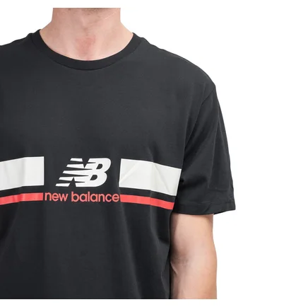 New Balance MT93550 BK Athletics Stadium T-Shirt (Schwarz / Weiss)