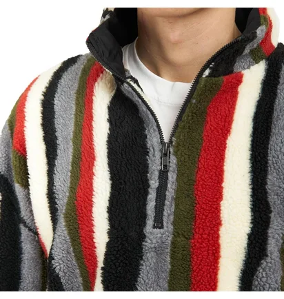 Pleasures Old E Quarter Zip Sherpa Pullover (Multi)
