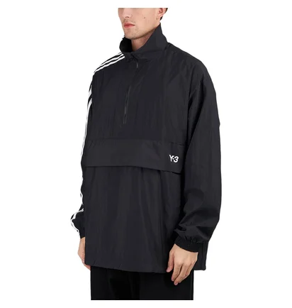 Y-3 3-Streifen Nylon Shell 1/2 Zip Jacket (Schwarz)