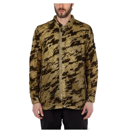 Stone Island Shadow Project Lucid Flock Camo Zip Jacket (Army)