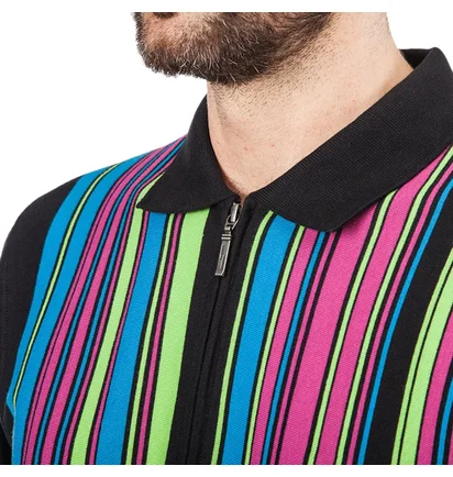 Stüssy Simon LS Zip Polo (Schwarz)