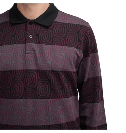Stüssy Swirl Stripe Polo (Lila / Schwarz)