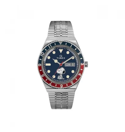 Timex Archive Q Reissue x Peanuts 38mm (Stahl / Blau)