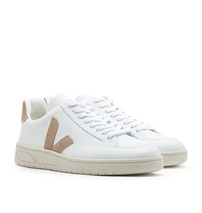 Veja V-12 Leather (Weiß / Braun)