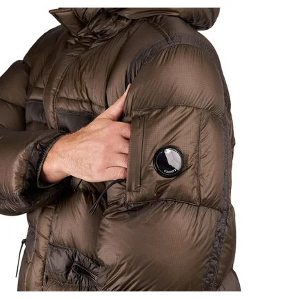 C.P. Company D.D. Shell Hooded Long Down Jacket (Oliv)