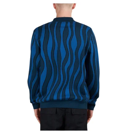 by Parra Aqua Weed Waves Knitted Polo Shirt (Multi)