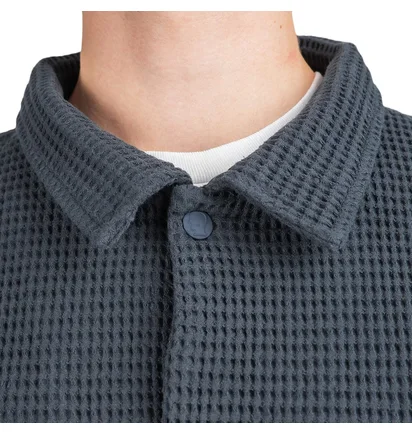 Brain Dead Waffle Snap Front Shirt (Navy)