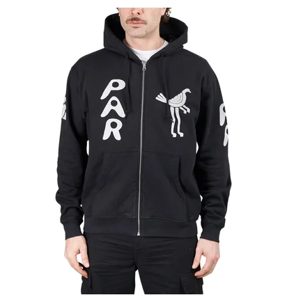 by Parra Zipped Pigeon Zip Hooded Sweatshirt (Schwarz)